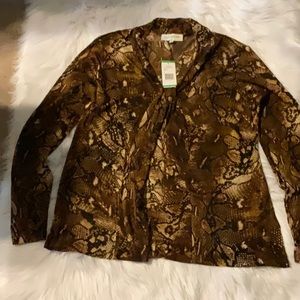 Jones New York snake print with tie at the top.